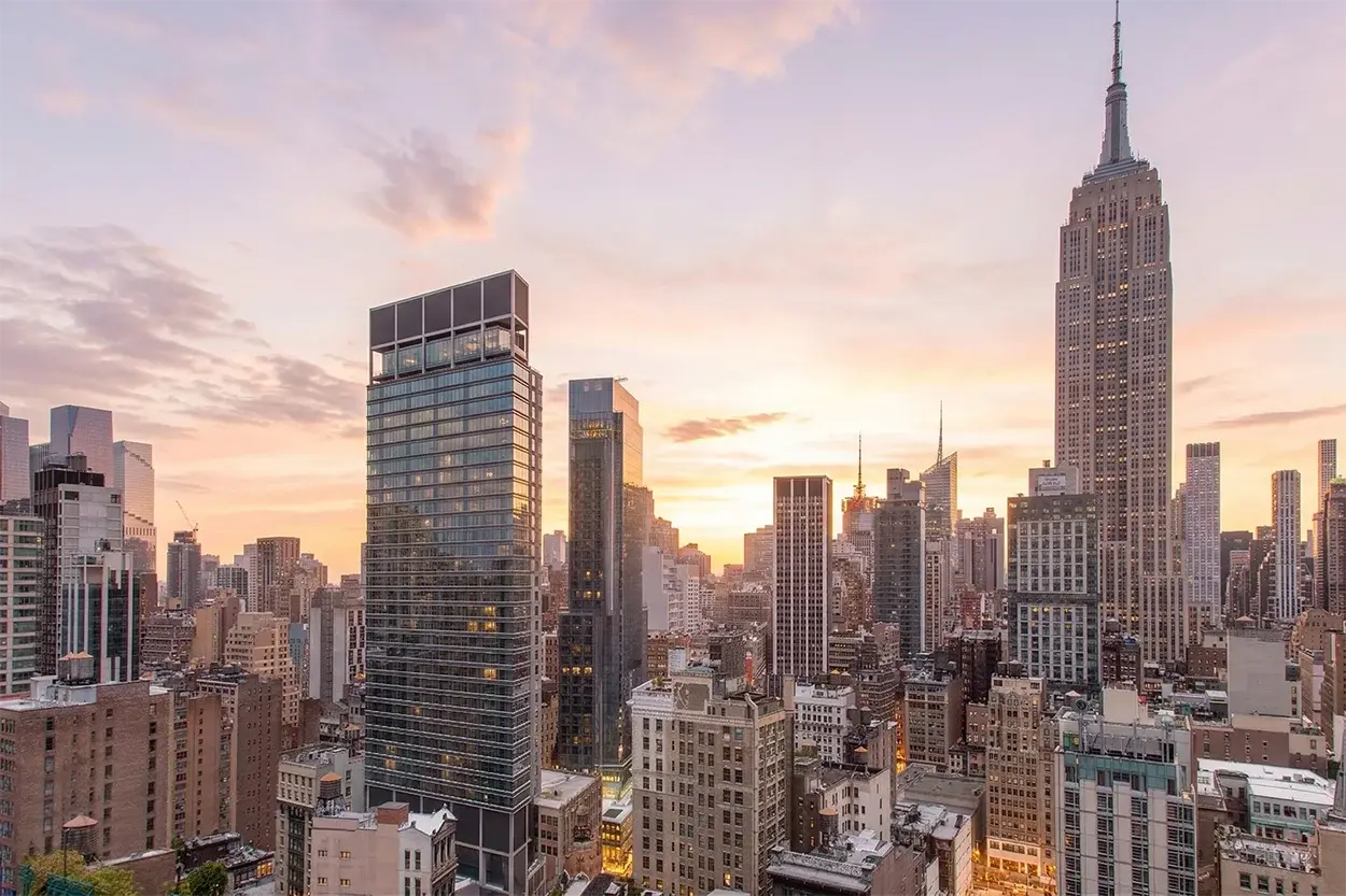 Nomad Neighborhood skyline at sunset