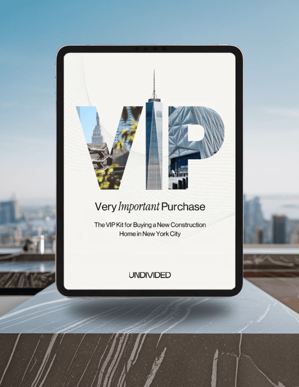 VIP New Development buyer's kit on iPad
