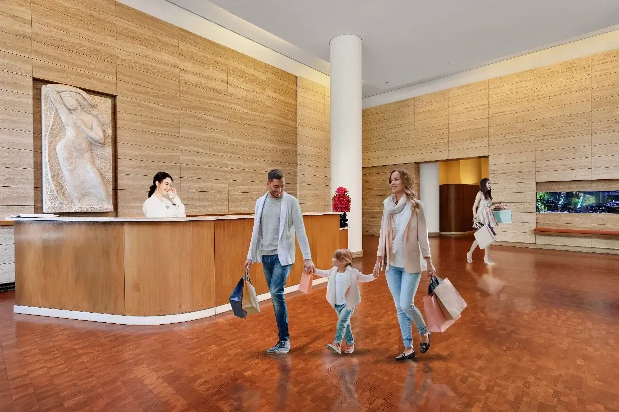 Lobby in Visionaire condo building